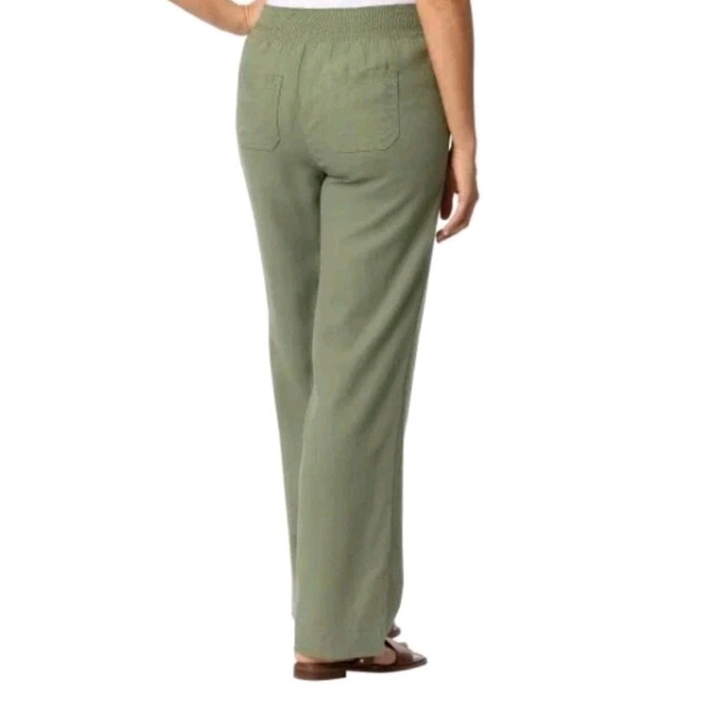 Briggs Women's Linen Blend Pull-On Pants, Green, Size XL - Picture 3 of 5
